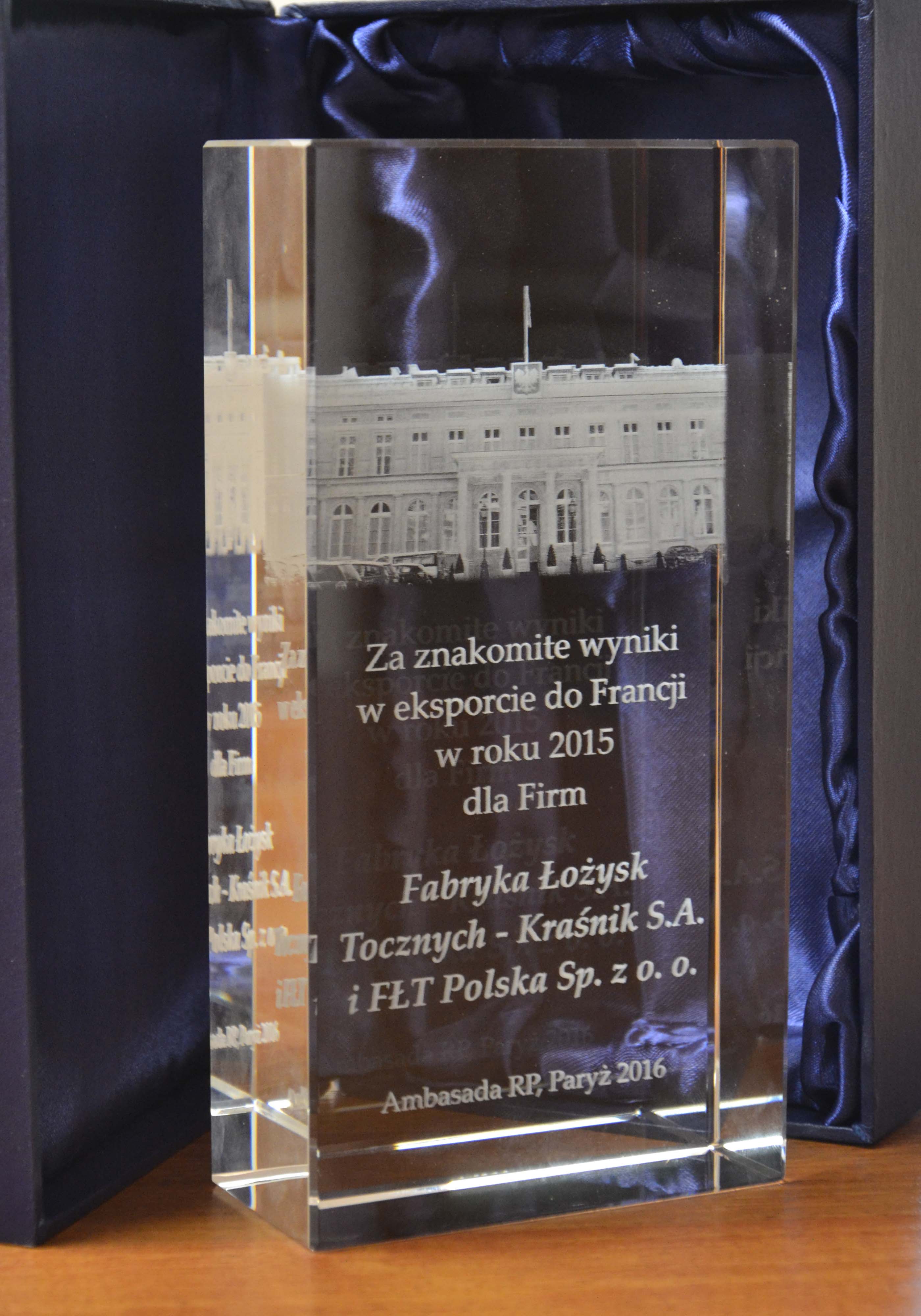 FŁT-Kraśnik S.A. nagrodzona w  12. edycji konkursu dla najlepszych polskich eksporterów do Francji